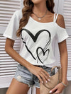 Dam t-shirt med kalla axlar – avslappnad passform för casual stil
