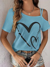 Dam t-shirt med kalla axlar – avslappnad passform för casual stil
