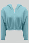 Kvinnors cropped hoodie i trendig zip-up design - avslappnad vardagsstil, mjukt tyg