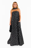 Kvinnors polka dot aftonklänning - elegant tubdesign för formella tillfällen