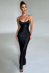 Kvinnors slim fit maxi klänning - elegant spaghetti strap aftonklänning för speciella tillfällen