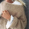 Damtröja i mjuk, oversized och chunky stickad design - mysig knitwear för vardagligt bruk