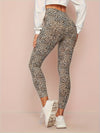 Högmidjade leopardmönstrade leggings - mångsidiga färgglada träningstights för kvinnor