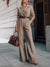 Kvinnors jumpsuit i taupe med belagd blazer och vida ben - elegant kontorsklädsel