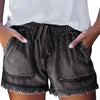 Kvinnors avslappnade denimshorts med elastisk midja - trendig sommarstil för damer