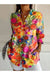 Langarmbluse mit Vintage-Blumenmuster und Revers