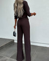 2-delat set med crop top och byxor för kvinnor - elegant kontorsstil för moderna damer