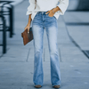 Kvinnors utsvängda jeans med hög midja – trendiga ljusblå bootcut & utsvängd stil