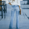Kvinnors utsvängda jeans med hög midja – trendiga ljusblå bootcut & utsvängd stil