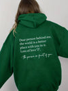 Överdimensionerad hoodie med inspirerande citat - avslappnad tröja för kvinnor