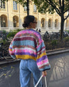 Stickad cardigan - livfull damöppenkjol