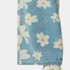 Blå denimbyxor med vida ben och blommönster