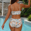 2-delad högmidjad bikini-set - blommig kvinnas badkläder