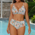 2-delad högmidjad bikini-set - blommig kvinnas badkläder
