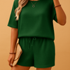 2-delad damloungewear-set - mysig topp och shorts för avslappnad stil