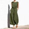 Kvinnors avslappnade jumpsuit i bomulls-linne - mångsidig sommaroutfit