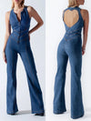 Denim jumpsuit - stilfullt blå all-in-one-outfit för kvinnor