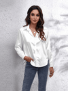 Kvinnors satinblus - elegant långärmad topp för smart casual stil