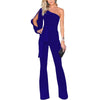 Kvinnors asymmetriska jumpsuit med en axel - elegant byxa för festligheter