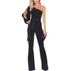 Kvinnors asymmetriska jumpsuit med en axel - elegant byxa för festligheter