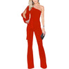 Kvinnors asymmetriska jumpsuit med en axel - elegant byxa för festligheter