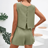 2-delat kvinnligt casual loungewear-set - mjukt tyg, trendy sommaroutfit