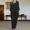 3-delat formellt damoutfit - elegant tunika och byxor - kontorskläder, snygg design