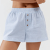 Kvinnors lounge shorts lätta randiga avslappnade sommarnöje - avslappnad passform och lättskötta