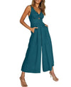 Kvinnors avslappnade jumpsuit i chic design med ärmlös och vida ben - avslappnad sommarmodell med praktiska fickor