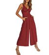 Kvinnors avslappnade jumpsuit i chic design med ärmlös och vida ben - avslappnad sommarmodell med praktiska fickor