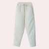 Damer sweatpants i kviltat material - varma och snygga byxor för lediga dagar