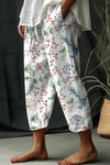 Kvinnors avslappnade byxor med unik blommönstring – lättviktig loungewear för vardagen