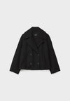 Kvinnors kort blazer - stilren dubbelknäpp jacket för kontor och kvällsnöjen
