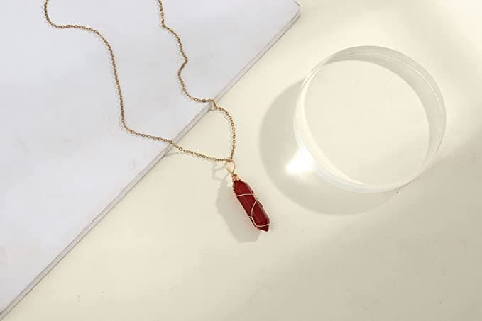 Carnelian Wrapped Pendant Necklace Modry Shop 