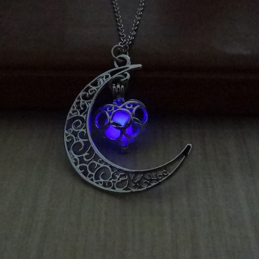 Beauties Enchanted Moon Heart Necklace™ Jewelry Thrive Beauties Love purple 